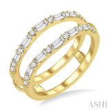 1/2 Ctw Baguette and Round Cut Diamond Insert Ring in 14K Yellow Gold