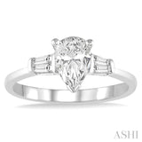 Pear Shape Semi-Mount Diamond Engagement Ring