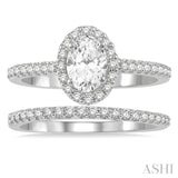 Oval Shape Diamond Wedding Set