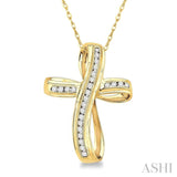 Channel Set Cross Diamond Pendant