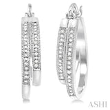 Silver Diamond Fashion Hoop Earrings