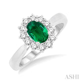 Oval Shape Gemstone & Diamond Ring