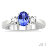 Oval Shape Gemstone & Diamond Ring