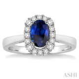 Oval Shape Gemstone & Diamond Ring