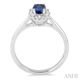 Oval Shape Gemstone & Diamond Ring