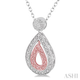 Silver Pear Shape Diamond Fashion Pendant