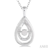 Silver Pear Shape Emotion Diamond Pendant