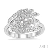 Silver Leaf Diamond Fashion Ring