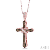 Cross Champagne Diamond Fashion Pendant