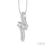 2 Stone Diamond Pendant