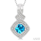 Silver Gemstone & Diamond Pendant