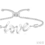 Silver Love Diamond Lariat Bracelet