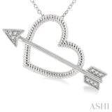 Silver Arrow & Heart Shape Diamond Fashion Pendant