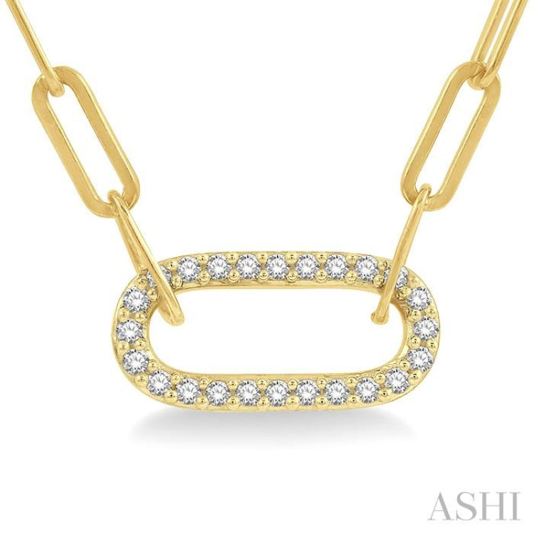 Paper Clip Diamond Fashion Necklace