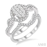 Oval Shape Lovebright Diamond Wedding Set