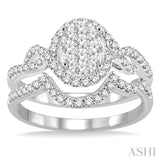 Oval Shape Lovebright Diamond Wedding Set