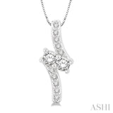 2 Stone Diamond Pendant