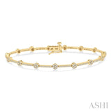 Cluster Floral Diamond Fashion Bracelet