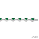 Oval Shape Gemstone & Diamond Bracelet