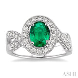 Oval Shape Gemstone & Diamond Ring