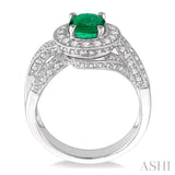 Oval Shape Gemstone & Diamond Ring