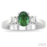 Oval Shape Gemstone & Diamond Ring