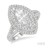 Marquise Shape Semi-Mount Diamond Engagement Ring