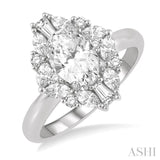 Marquise Shape Semi-Mount Diamond Engagement Ring