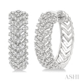 Chevron Diamond Hoop Earrings