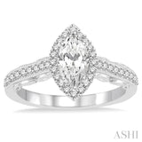 Marquise Shape Semi-Mount Diamond Engagement Ring