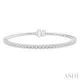 1 Ctw Round Cut Diamond Tennis Bracelet in 14K White Gold