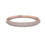 Diamond Double Row Hinged Bangle