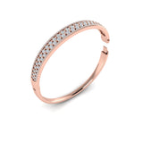 Diamond Double Row Hinged Bangle