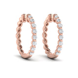 Diamond  Twist Hoop Earrings