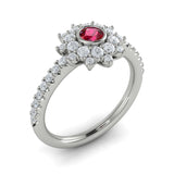 14 KT White Gold Gemstone Ring