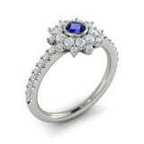 14 KT White Gold Gemstone Ring