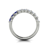 Diamond And Blue Sapphire Three Row Wrap Ring