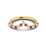 Diamond And Ruby Chevron Ring