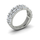 Diamond Baguette Three Row Ring