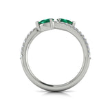 Diamond And Pear Emerald Wrap Ring