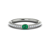 Diamond And Oval Emerald Centerstone Ring