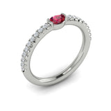 14 KT White Gold Gemstone Ring