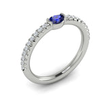 14 KT White Gold Gemstone Ring