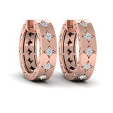 Diamond Vlora Star Motif Huggie Hoop Earrings