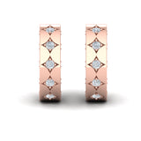 Diamond Vlora Star Motif Huggie Hoop Earrings