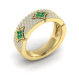 Diamond And Emerald Vlora Star Ring