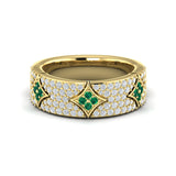 Diamond And Emerald Vlora Star Ring