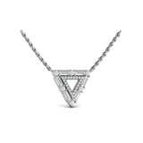 Diamond Baguette Double Trinity Necklace