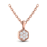 Diamond Cluster Honeycomb Pendant Necklace