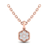 Diamond Cluster Honeycomb Pendant Necklace